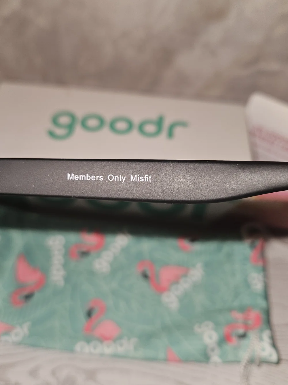 goodr Members Only Misfit Matte Black Half-rim Glasses Dark Green Lens